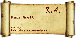Kacz Anett névjegykártya